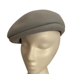 Vintage cap light gray blue felt wool newsboy hat